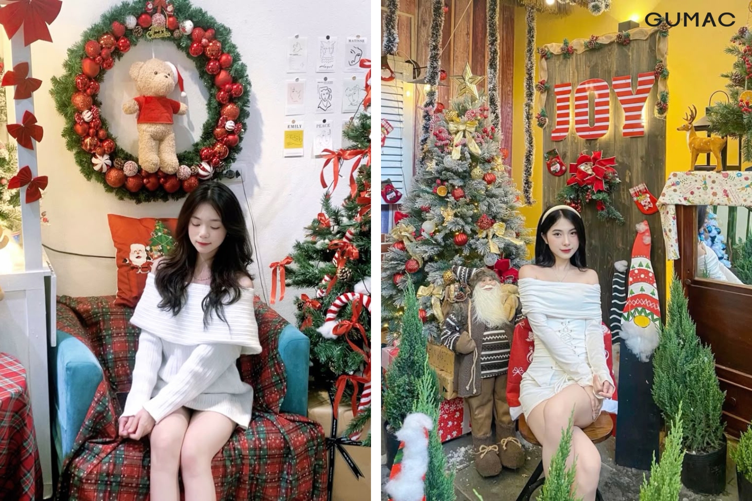 tao dang chup anh noel o quan cafe dep