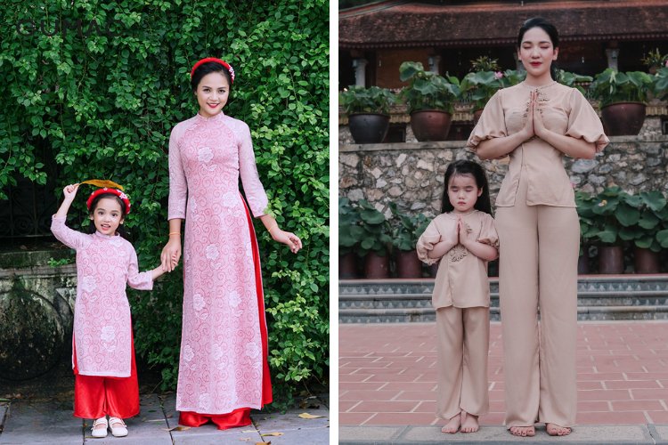 Cách tạo dáng khi đi chùa cho mẹ và bé