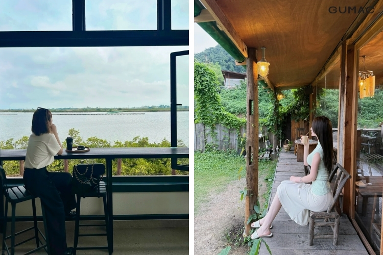 dang chup anh dang ngam view quan ca phe tu phia xa