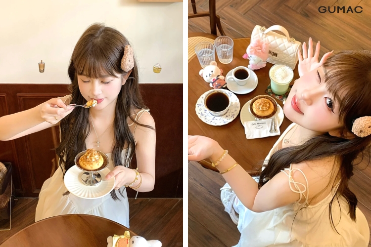 tao dang chup anh voi banh ngot o quan ca phe