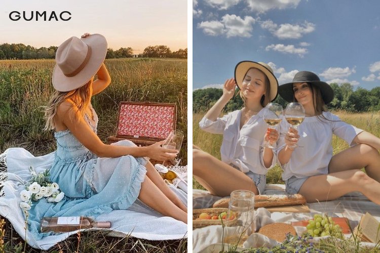 Tạo dáng chụp hình picnic đẹp với phụ kiện