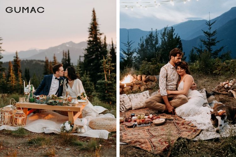 Kiểu dáng chụp hình cưới picnic ấn tượng