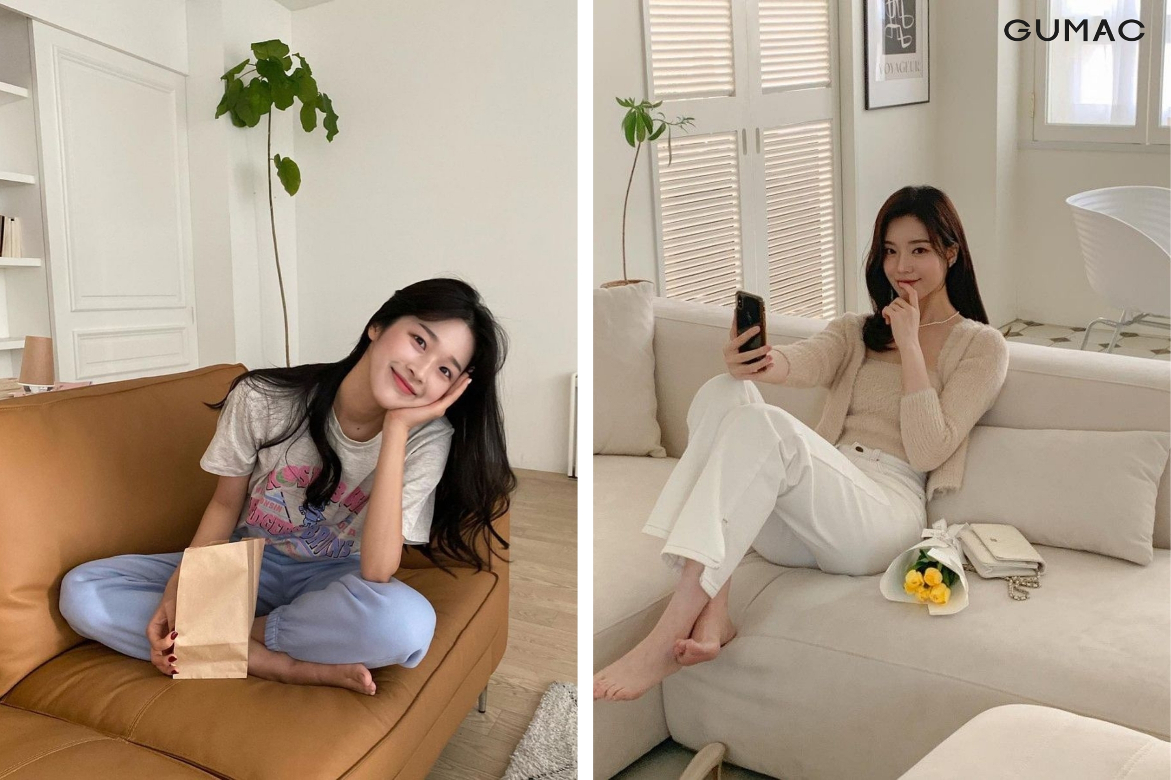 pose dang chup anh voi sofa