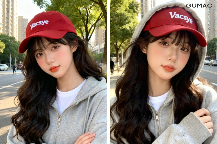 chup anh can mat voi mu luoi trai