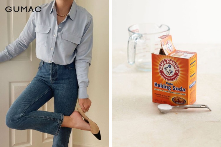 Tẩy trắng áo sơ mi bằng bột baking soda