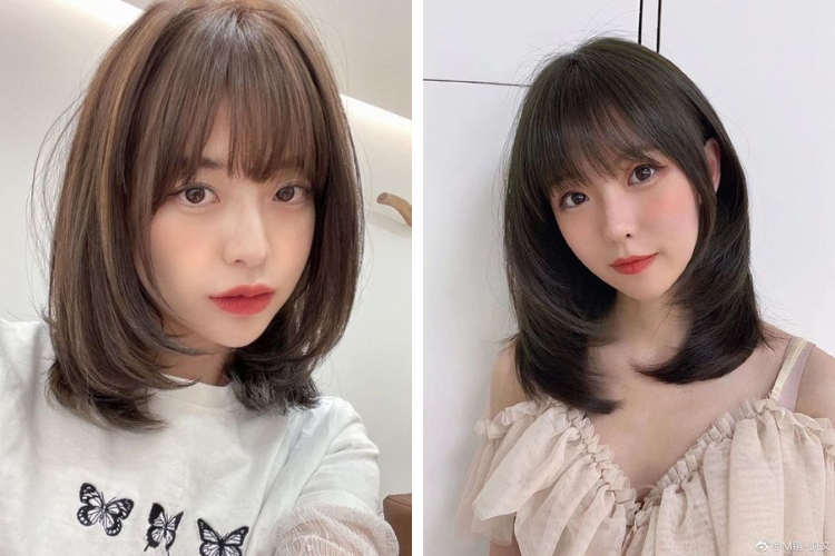kiểu tóc layer nữ ngắn có mái thưa