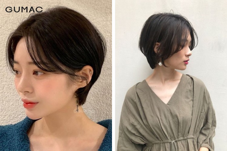 Kiểu tóc mullet ngắn Middle Part