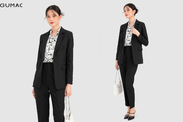 Áo blazer + quần tây 