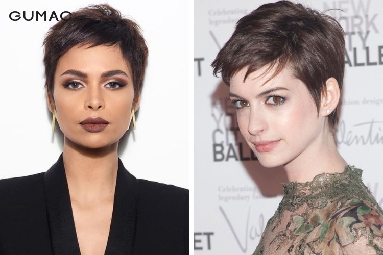 Tóc ngắn mặt tròn trán dồ với kiểu cropped hair