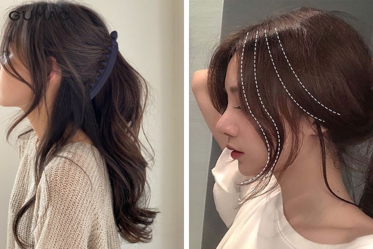 Kiểu tóc uốn xoăn lơi cắt mái dài