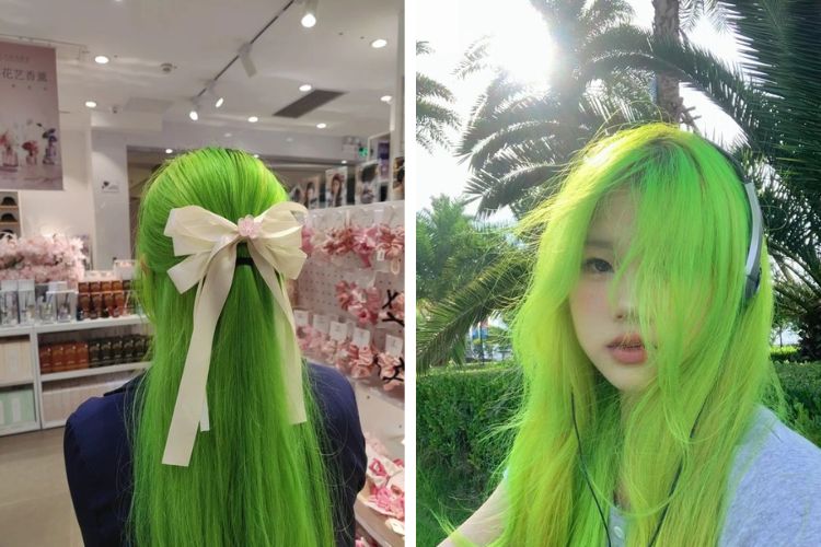 tóc xanh lá chuối