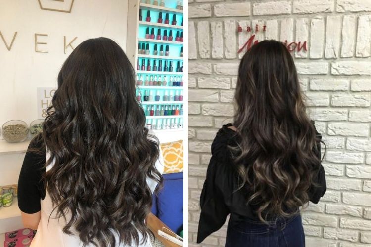 tóc dài xoăn sóng nước đến ngang lưng