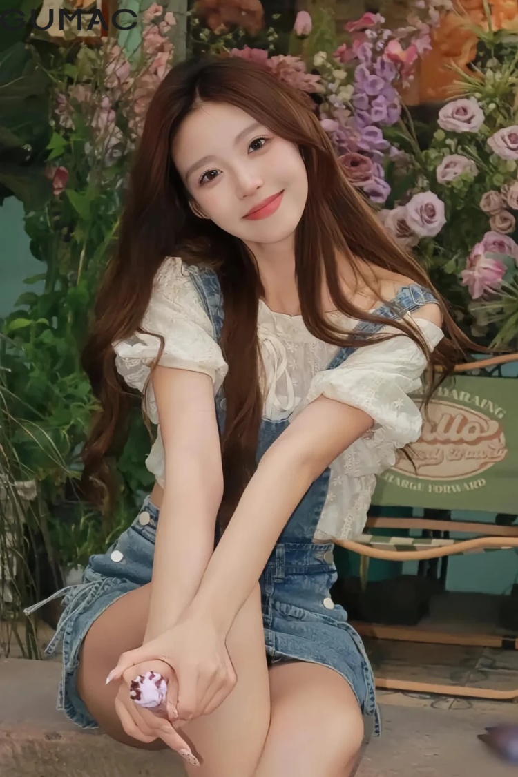 Mix váy yếm bò với áo trễ vai