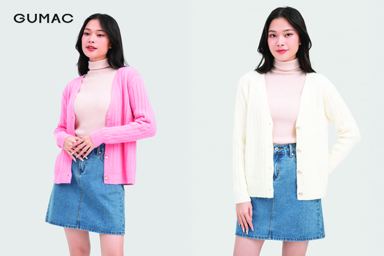 Áo sơ mi cùng áo khoác cardigan khoác ngoài