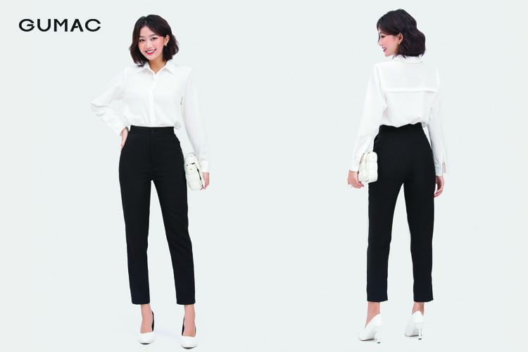 Áo sơ mi kết hợp cùng quần kaki