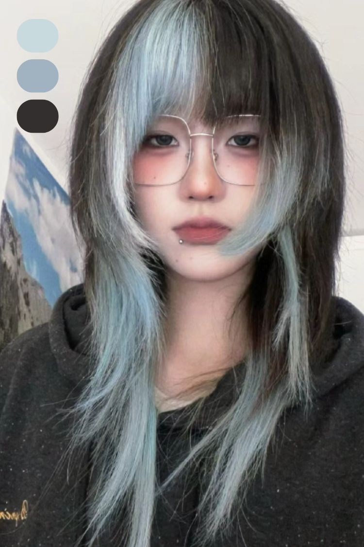mullet nhuom mau khoi xanh