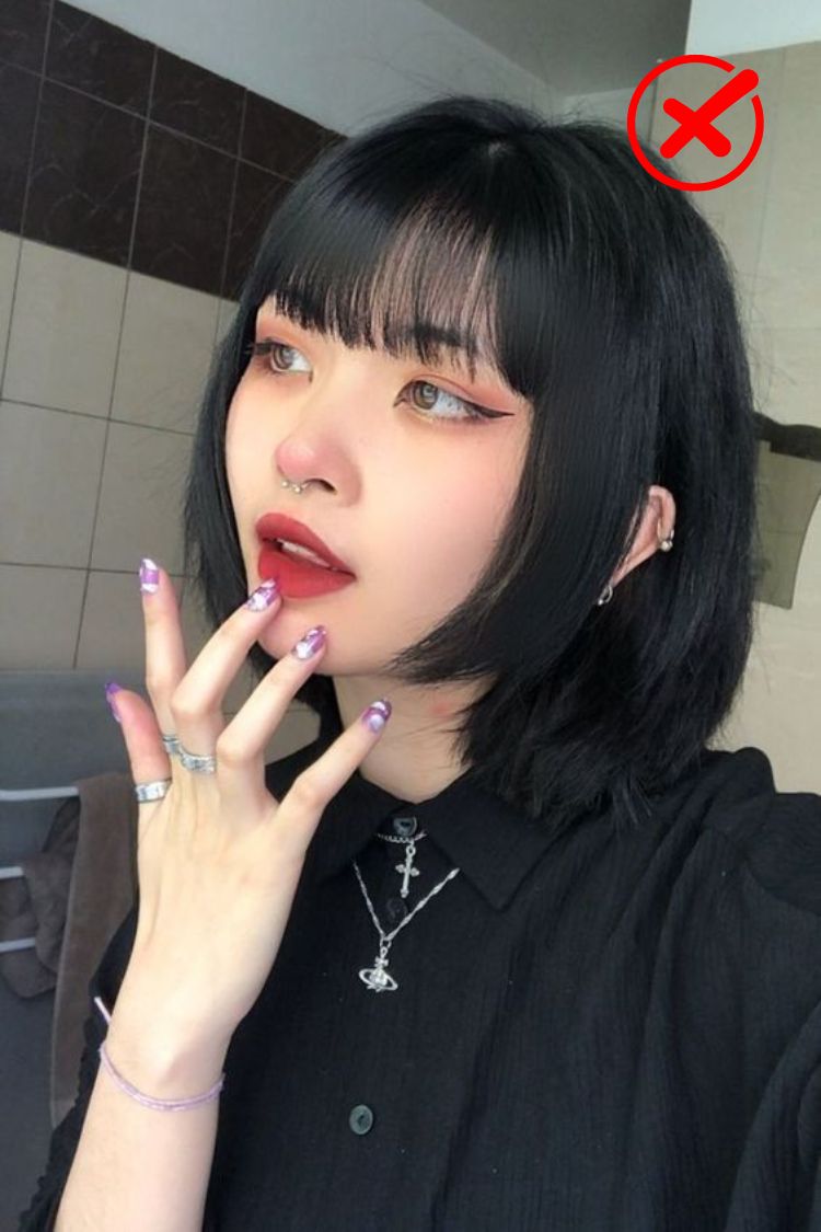 Tóc hime ngắn mặt tròn nên tránh