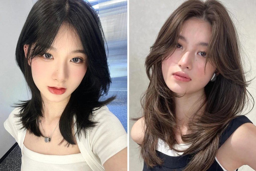 kieu toc layer ngang vai cho mat dai