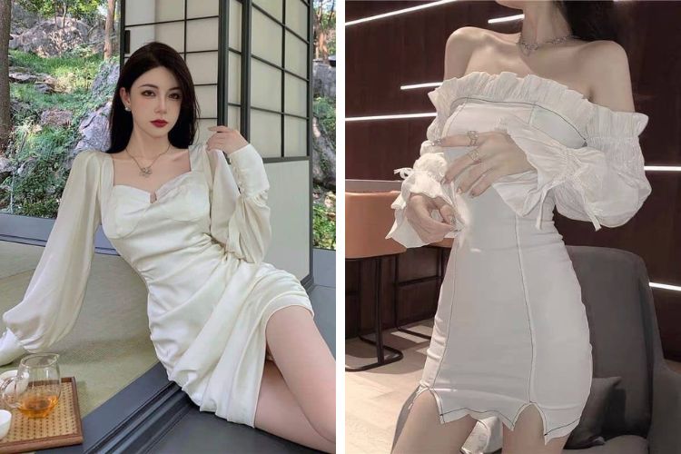 Đầm trắng body&nbsp;đi biển