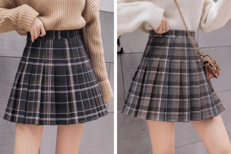 chân váy ngắn xếp ly