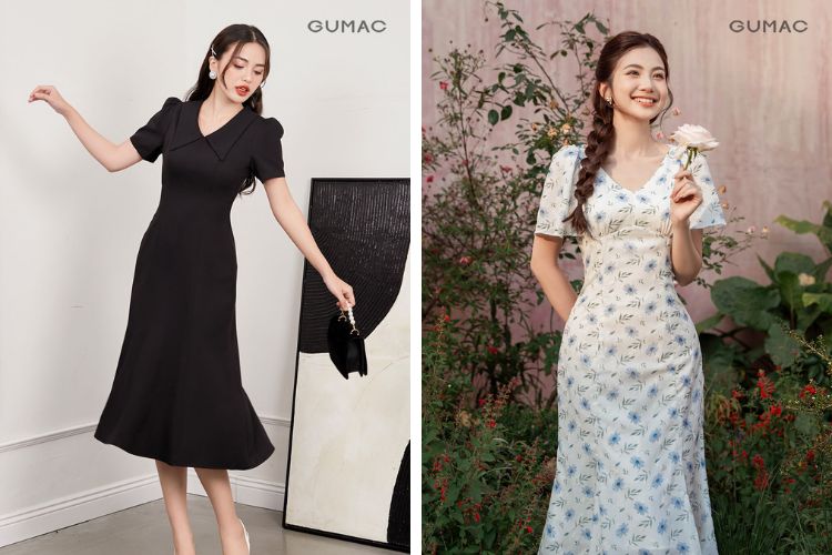 đầm suông trung niên dáng đuôi cá