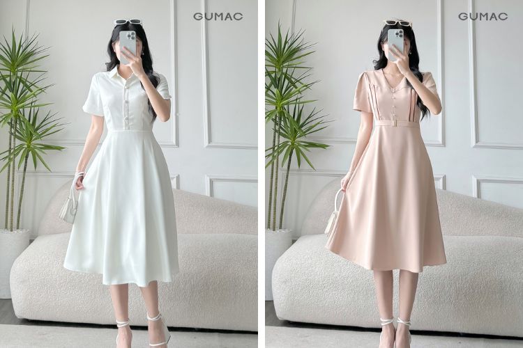 các kiểu đầm suông trung niên