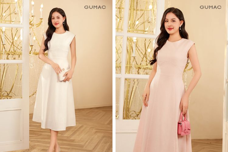 Váy suông trung niên sát nách cổ tròn